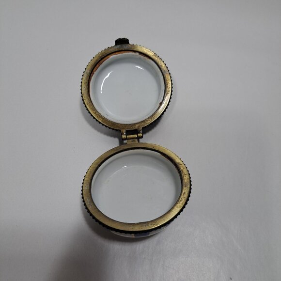 Cloisonne Enamel Collectible Medicine Pill Box Container Multi Colored - Picture 2 of 16